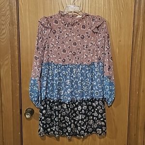 Jodifl Multi Colored Tiered Boho Billowy Dress